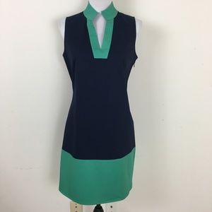 Sail to Sable Cotton/Spandex Navy/Green Dress Sz L